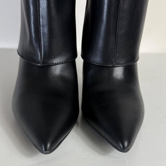 Worthington Black Stiletto Dress Boots Size 6.5 Fold Over Pointed Toe Night Out - Picture 13 of 16